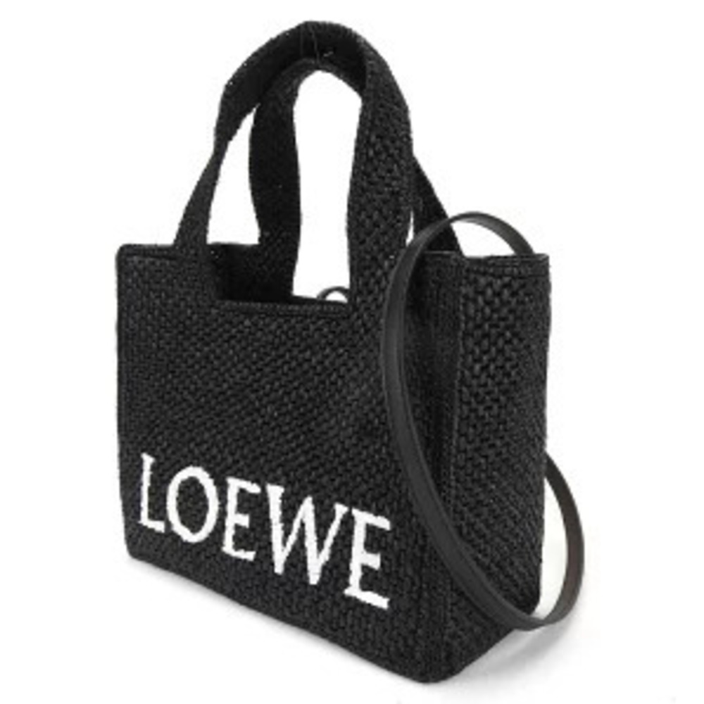 Loewe Tote Black Font Raffia Bag